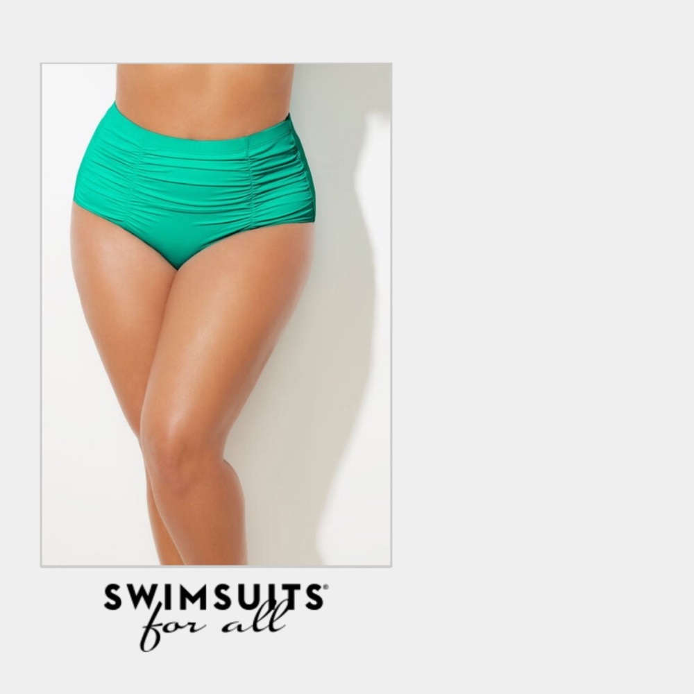 Swimsuits For All Green Ruched Bikini